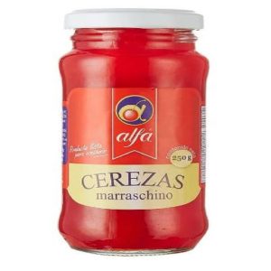 CEREZAS MARRASCHINO ALFA 250 GRS ROJAS BOMBILLO