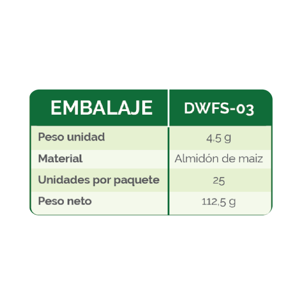 CUCHARA BIODEGRADABLE ECOGREEN X25 UNDS POSTRE NATURAL DWFS-03 - Image 2