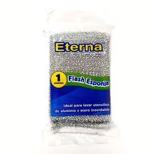 ESPONJA ETERNA 10X8 CMS FLASH PLATEADA / DORADA