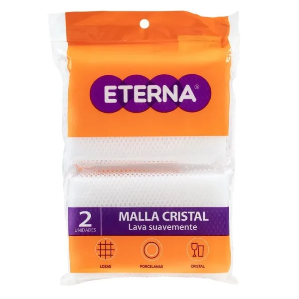 ESPONJA ETERNA 11X7 CMS X2 UNDS MALLA CRISTAL