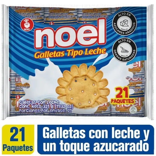 GALLETA DE LECHE NOEL 21X5.3 GRS