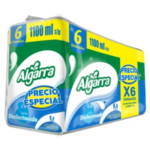 LECHE LIQUIDA ALGARRA 6X1100 CC DESLACTOSADA