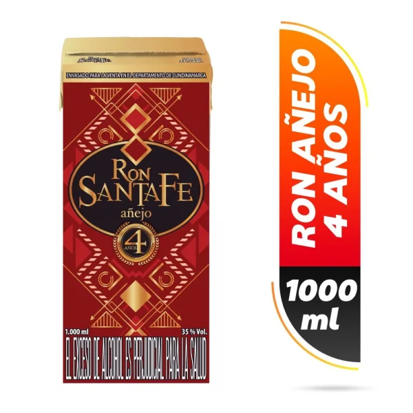 RON SANTA FE 1000 CC AÑEJO TETRA PACK