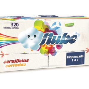 SERVILLETA NUBE CORTADA X300 UNDS ( 25X11.8 CM) BLANCA