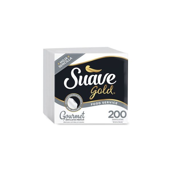 SERVILLETA SUAVE GOLD X200 LUJO (33X33) BLANCA