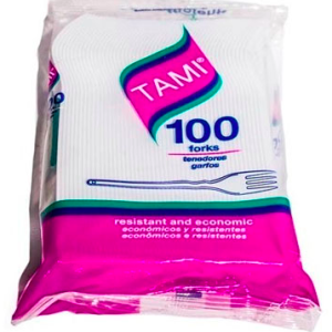 TENEDOR TAMI X100 UNDS CORRIENTE BLANCO D81110001