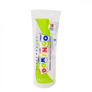 VASO PLASTICO DOMINGO 16 OZ X25 UNDS TRANSPARENTE