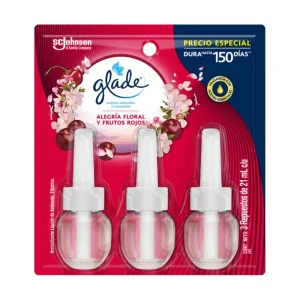 AMBIENTADOR GLADE 3X21 ML REPUESTO ACEITES NATURALES FRUTOS ROJOS