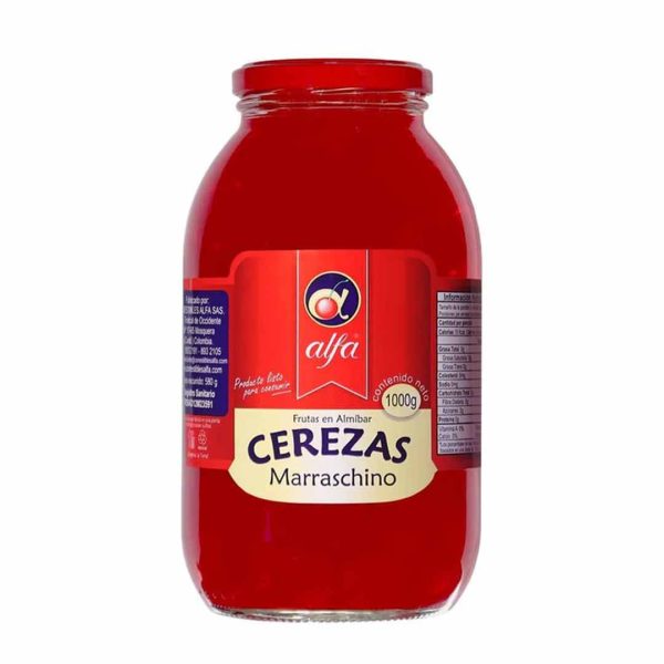 CEREZAS MARRASCHINO ALFA 1000 GRS ROJAS