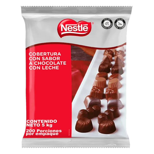 COBERTURA NESTLE 5 KILOS CACAO CON LECHE EN TROZOS INSTITUCIONAL