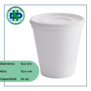 CONTENEDOR ICOPOR DARNEL 24 OZ X20 UNDS CON TAPA PLASTICA D702401LS