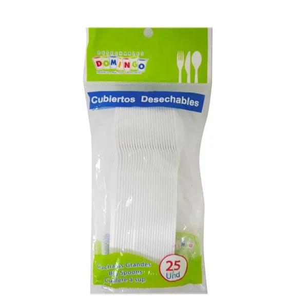 CUCHARA GRANDE DOMINGO X25 UDS BLANCA