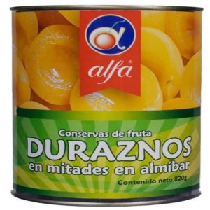 DURAZNOS ALFA X 820 GRS EN MITADES