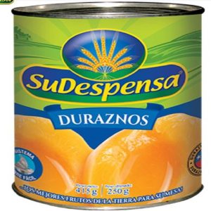 DURAZNOS SU DESPENSA 425 GRS EN MITADES