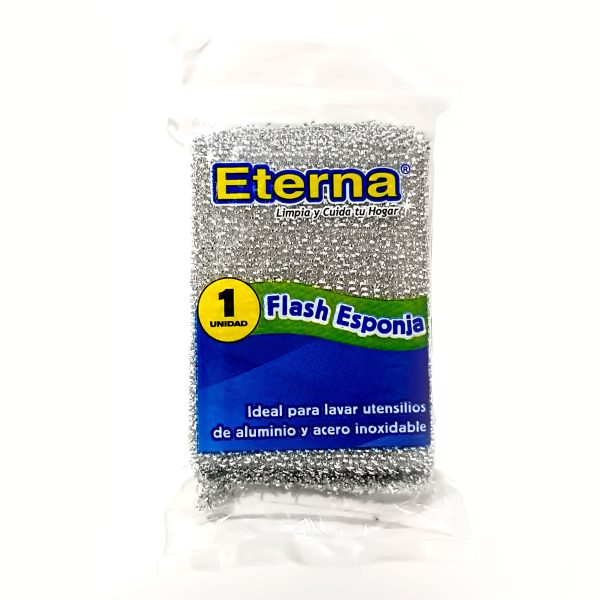 ESPONJA ETERNA 10X8 CMS FLASH PLATEADA / DORADA