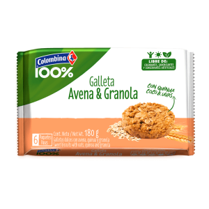 / GALLETA COLOMBINA 100% AVENA Y GRANOLA 6X30 GRS (27466)