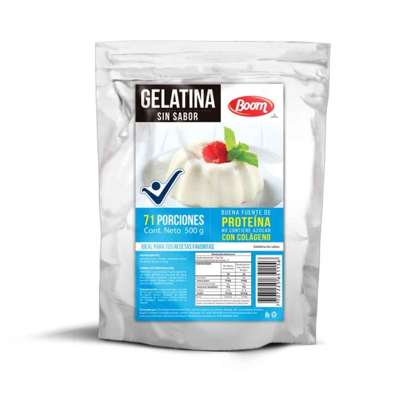 GELATINA BOOM X 500 GR SIN SABOR INSTITUCIONAL
