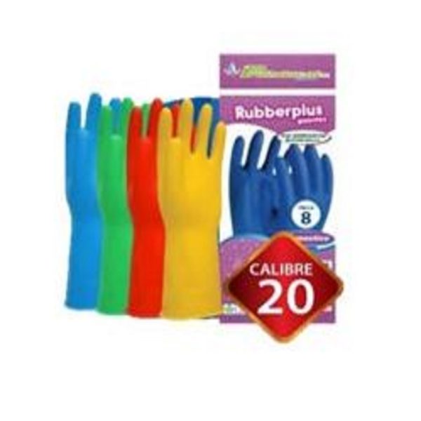 GUANTE RUBBER PLUS VERDE CALIBRE 20 TALLA 8 1/2