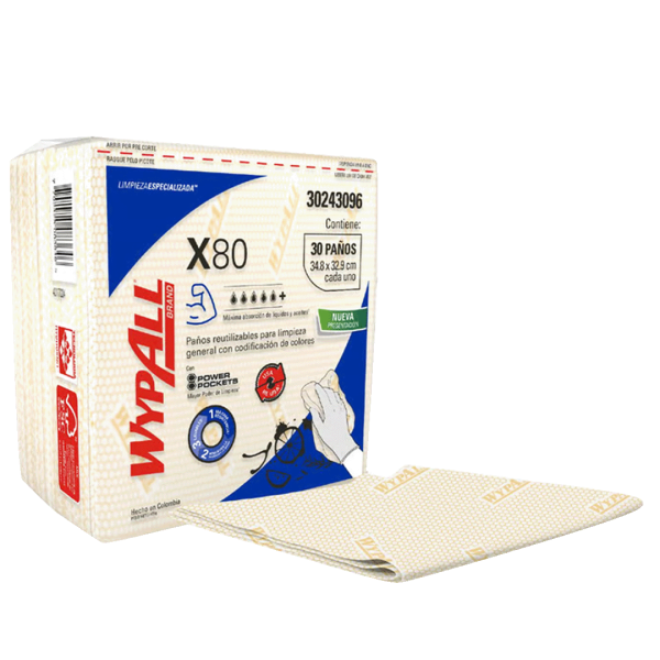 LIMPION WYPALL X80 PLUS 30 PAÑOS 30243096 AMARILLO