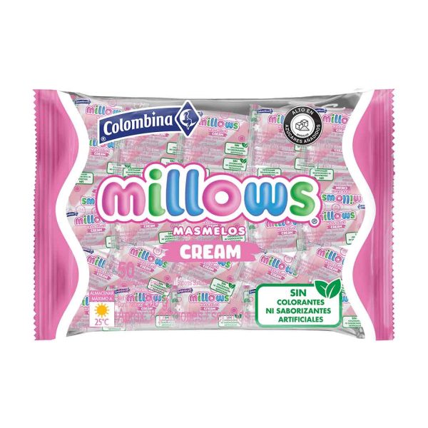 MASMELO MILLOWS 50X5.8 GRS CREAM EMPAQUE INDIVIDUAL 8911