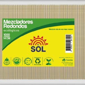 MEZCLADORES DE MADERA REDONDOS SOL 1000 X 14 CMS A GRANEL
