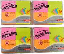 NOTAS MEDIANAS ADHESIVAS COLORES NEON 76X76 X100 HOJAS