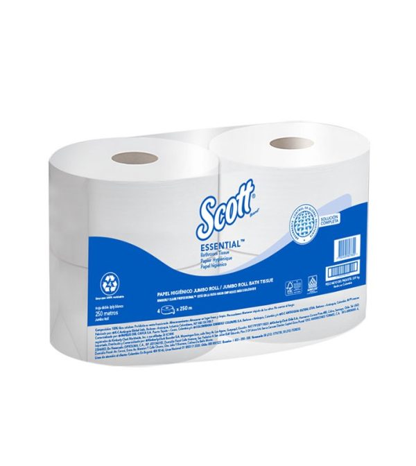 PAPEL H SCOTT 4X250 MTS ESSENTIAL 30241021 BLANCO HS INSTITUCIONAL