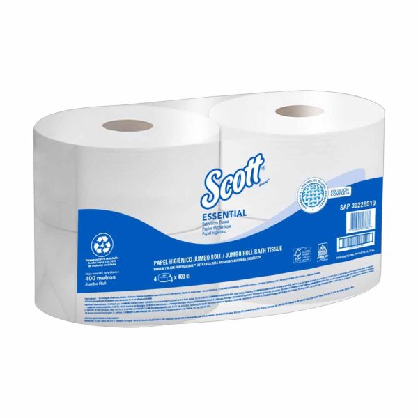 PAPEL H SCOTT 4X400 MTS 226519 BLANCO HS INSTITUCIONAL JUMBO