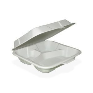 PORTACOMIDA BIODEGRABABLE ECOGREEN 3 DIV PC3 X10 UNDS NATURAL DEKP-03