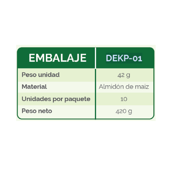 PORTACOMIDA BIODEGRABABLE ECOGREEN SIN DIV PC1 X10 UDS NATURAL DEKP-01 - Image 2