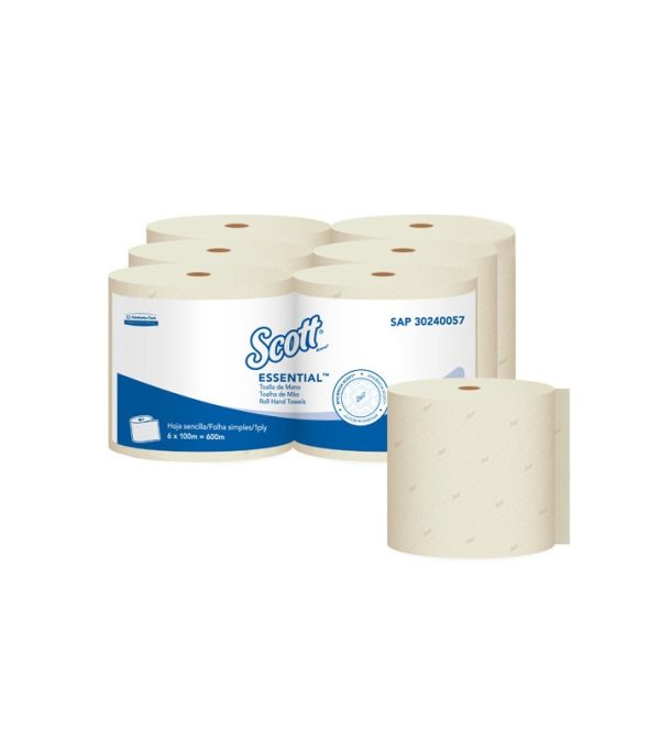 TOALLA DE MANOS SCOTT 6X100 MTS 30240057 ROLLO HS AHORRAMAS NATURAL