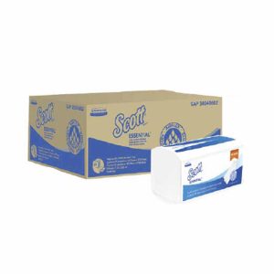TOALLA DE MANOS SCOTT ESSENTIAL DOBLADA BLANCA EN Z HS X150 HOJAS 30240602