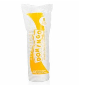 VASO DE CARTON DOMINGO 9 OZ X40 UNDS BLANCO