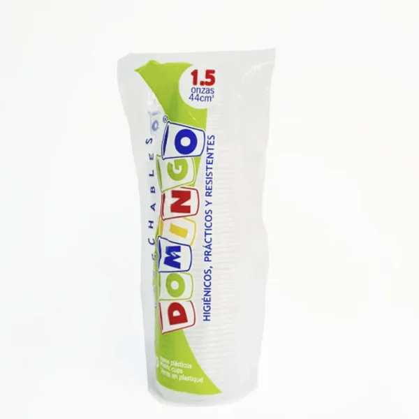 VASO PLASTICO DOMINGO 1.5 OZ X50 UNDS TRANSPARENTE