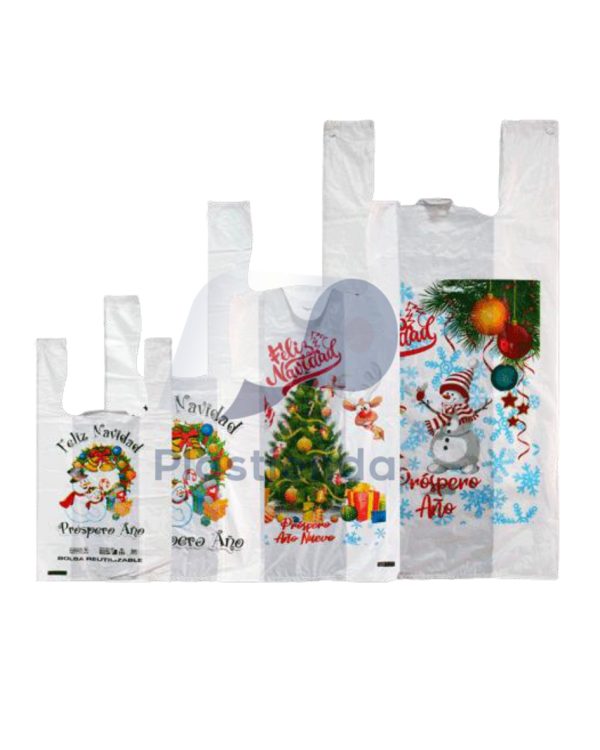BOLSA PLASTICA MERCADO NAVIDEÑA (50X60 CM)
