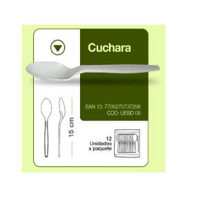 CUCHARA BIODEGRADABLE EMBIDIA 12X15 CM