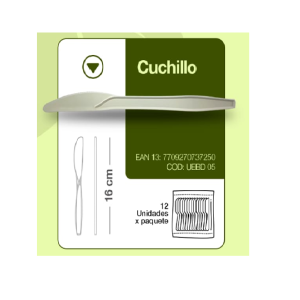 CUCHILLO BIODEGRADABLE EMBIDIA 12X15CM