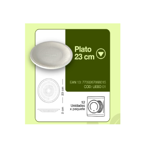 PLATO BIODEGRADABLE EMBIDIA 12X23 CM
