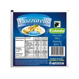 / QUESO MOZZARELLA COLANTA 500 GRS TAJADO