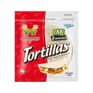 TORTILLAS EL CARRIEL X 8 UNDS 240 GRS CLASICAS TALLA M
