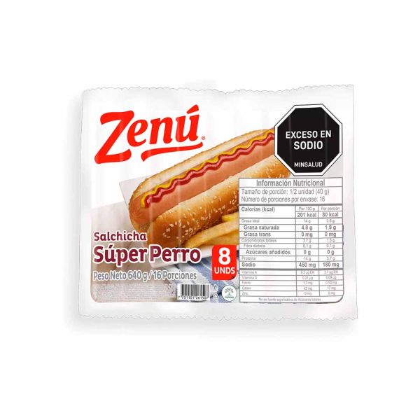 SALCHICHA ZENU SUPER PERRO X 8 UDS (ENC)