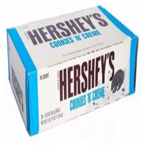 CHOCOLATINA COOKIES AND CREME HERSHEYS 43 GRS X 36 UNID BLANCO (ENC)
