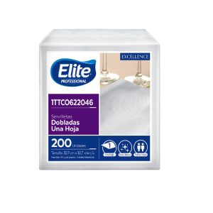 SERVILLETA LUJO ELITE 32.7X32.7 CM HOJA SENCILLA DOBLADA EN 4 1TTCO622046