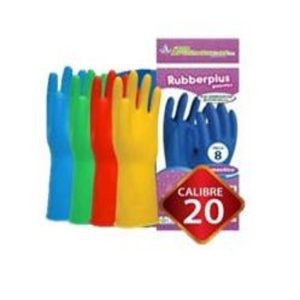 GUANTE RUBBER PLUS VERDE CALIBRE 20 TALLA 7