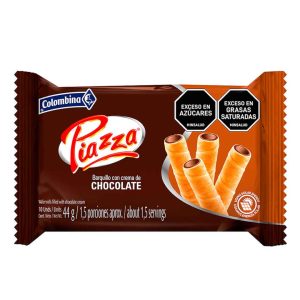 BARQUILLOS PIAZZA 10X4.5 GRS CHOCOLATE