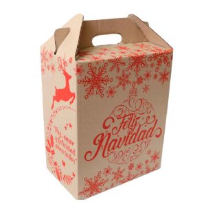 CAJA CARTON ESTAMPADO NAVIDAD 30X15