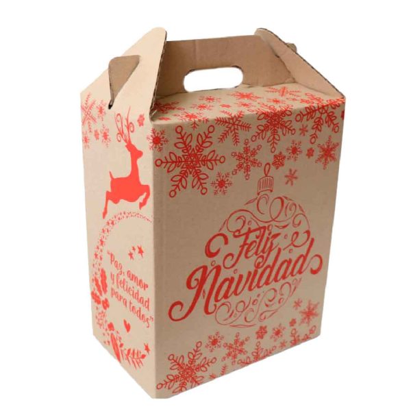 CAJA CARTON ESTAMPADO NAVIDAD 30X15
