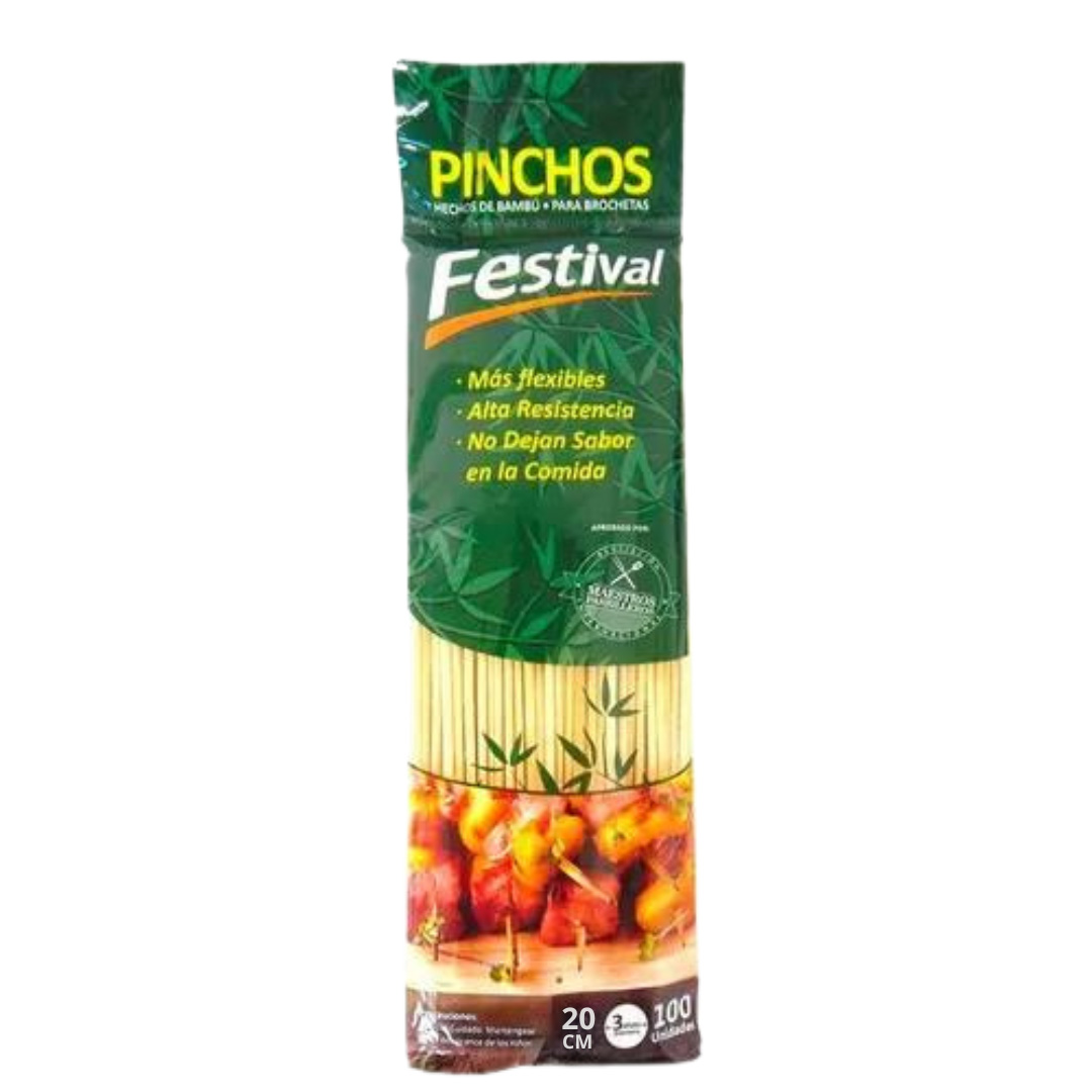 PALITOS DE BAMBU 100X20 CMS PARA BROCHETA