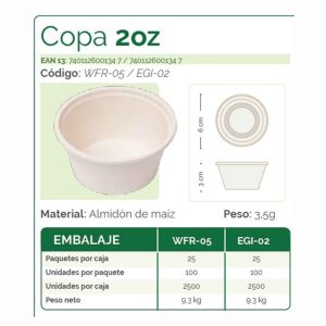 COPA SALSERA BIODEGRADABLE ECOGREEN 2 OZ X100 UDS (EGI-02)