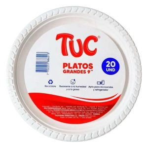 PLATO PANDO GRANDE PLASTICO TUC 23 CM X20 UDS